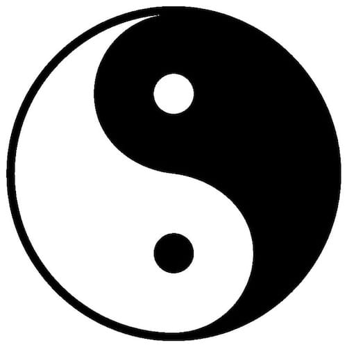 Taijitu, das Zusammenwirken von Yin und Yang repräsentierend